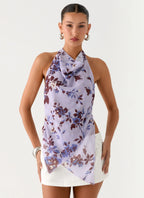 Altego Layered Backless Top - Antique Lilac Floral