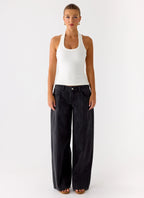Nauton Ribbed Halter Top - White