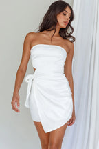 Eyes For You Waist Tie Mini Dress White