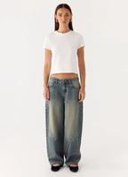 Joseph Low Rise Denim Jeans - Vintage Wash Blue