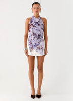 Altego Layered Backless Top - Antique Lilac Floral
