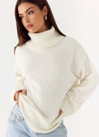 Gabrielle Knit Sweater - Ivory Cream