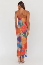 Girl Power Lace Strap Maxi Dress Orange