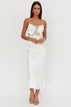 Impressions Lace Bodice Maxi Dress White
