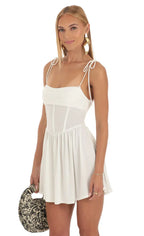 Draped Corset Dress in White