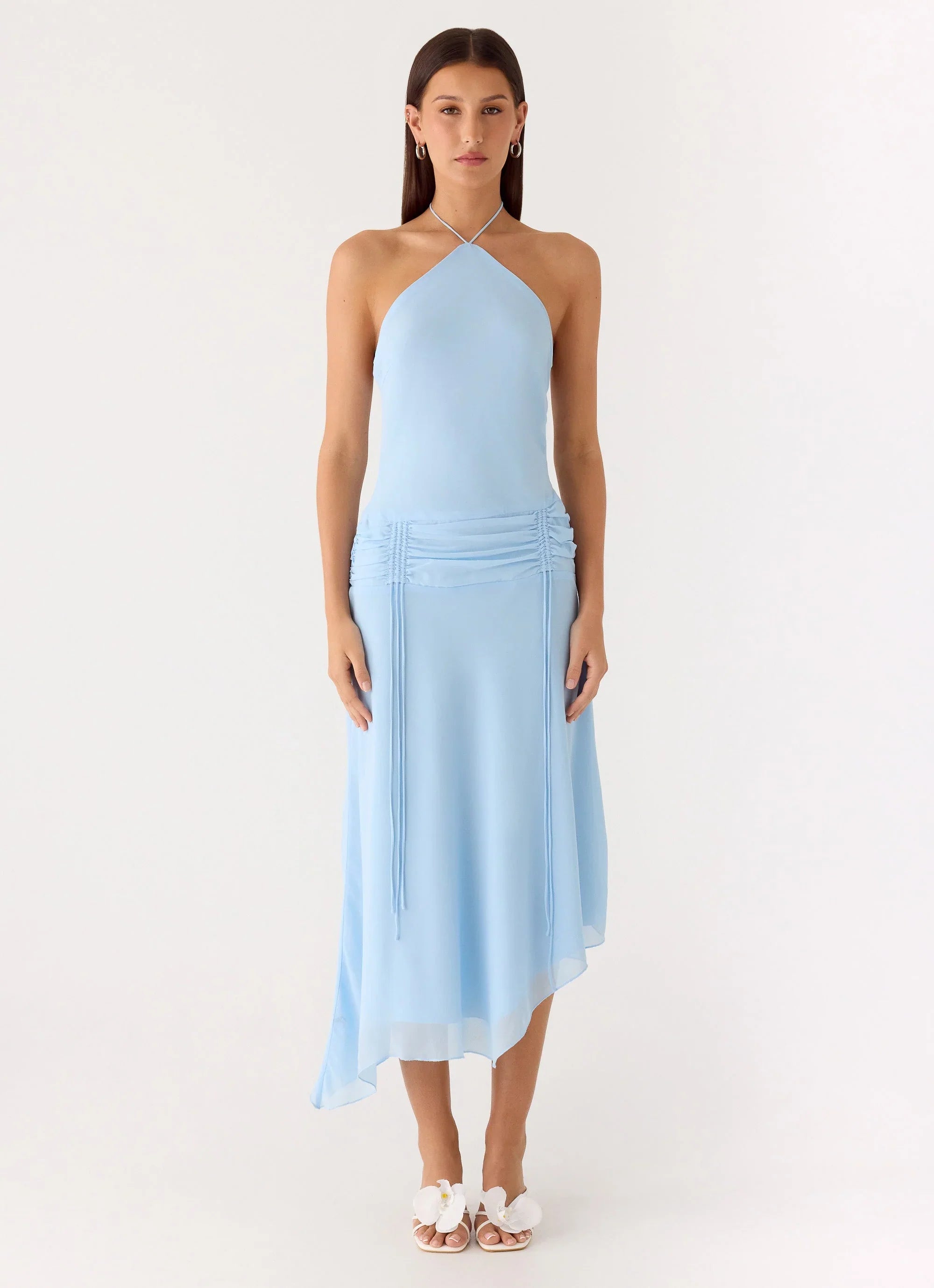 Becerra Chiffon Midi Dress - Blue