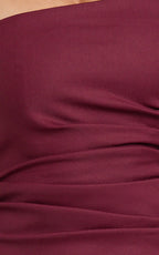Jamie Maxi Dress - Strapless Ruched Fitted Column Dress in Wine