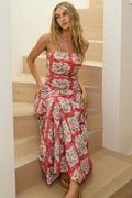 Common Ground Drop Waist Strapless Maxi Dress Floral Cream