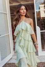 Darylyn Tiered Ruffle Maxi Dress Sage