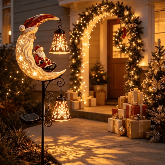 ✨🎅HOT SALE 49% OFF –🎄 ✨Santa’s Moonlight Lantern Solar Garden Stake
