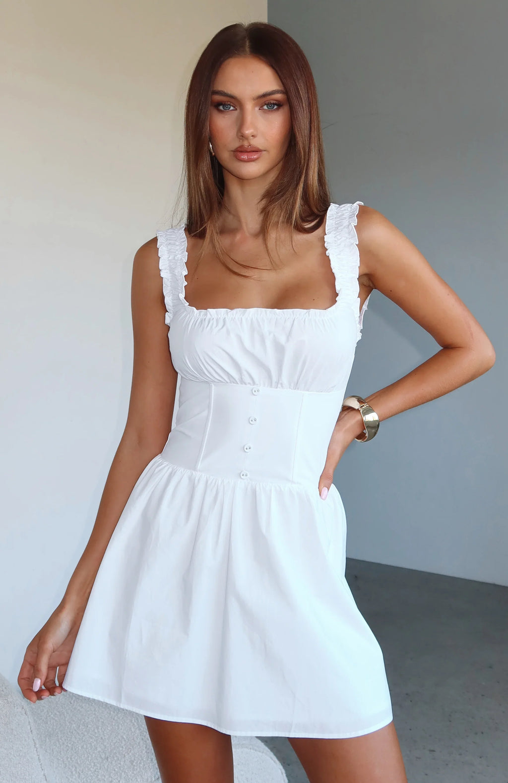 Sassy But Cute Mini Dress White