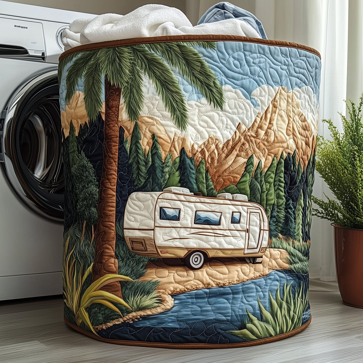 Camping Vibe Quilted Laundry Basket GFTOHD10252