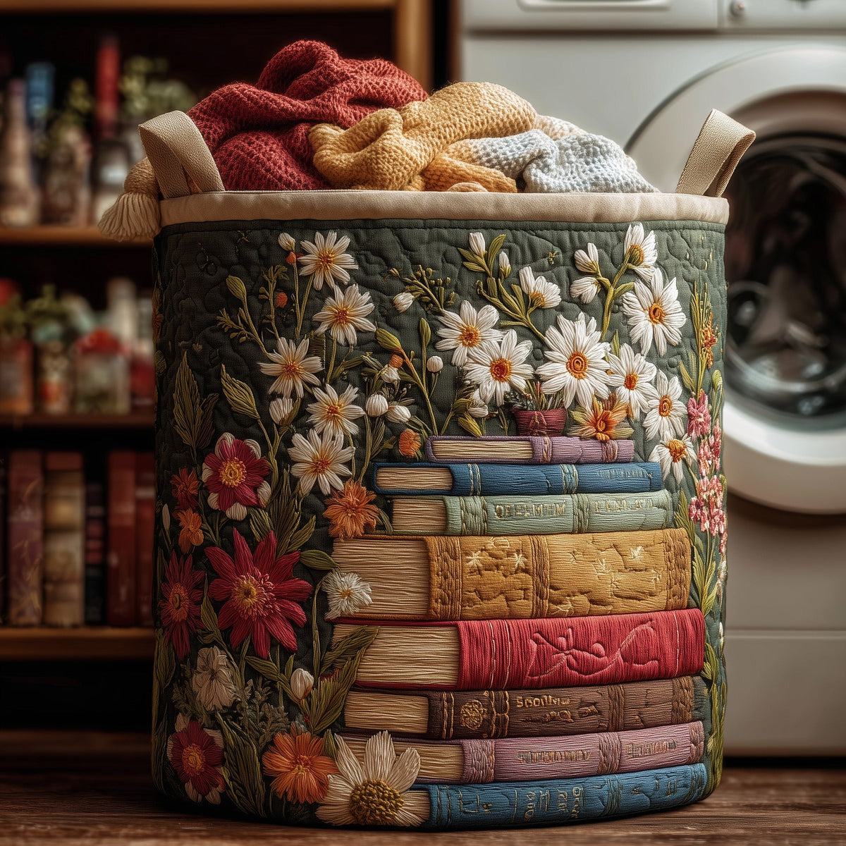 Cozy Book Quilted Laundry Basket GFTOMA3704