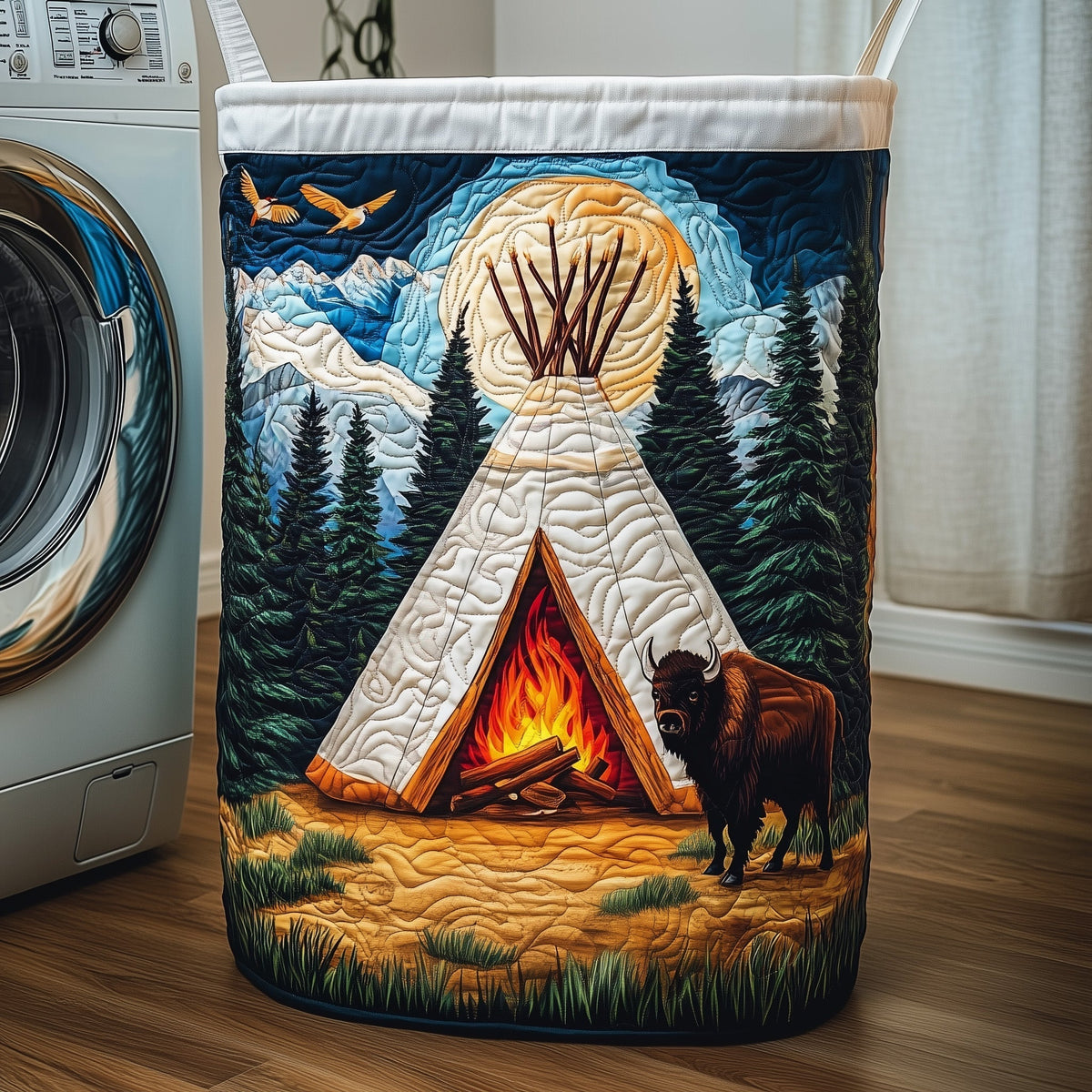 Tribal Comfort Quilted Laundry Basket GFTOMA4645