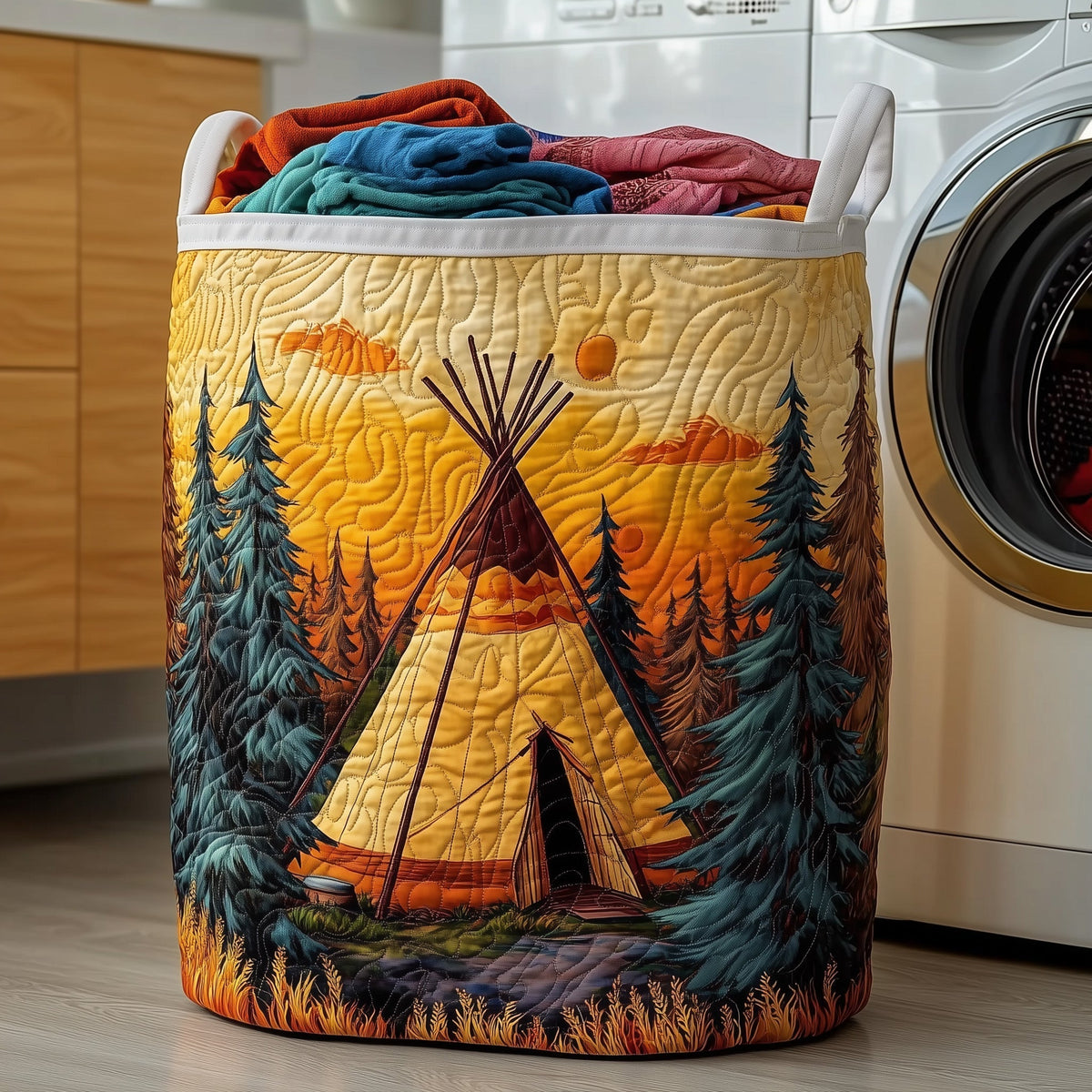 Tribal Comfort Quilted Laundry Basket GFTOMA4650