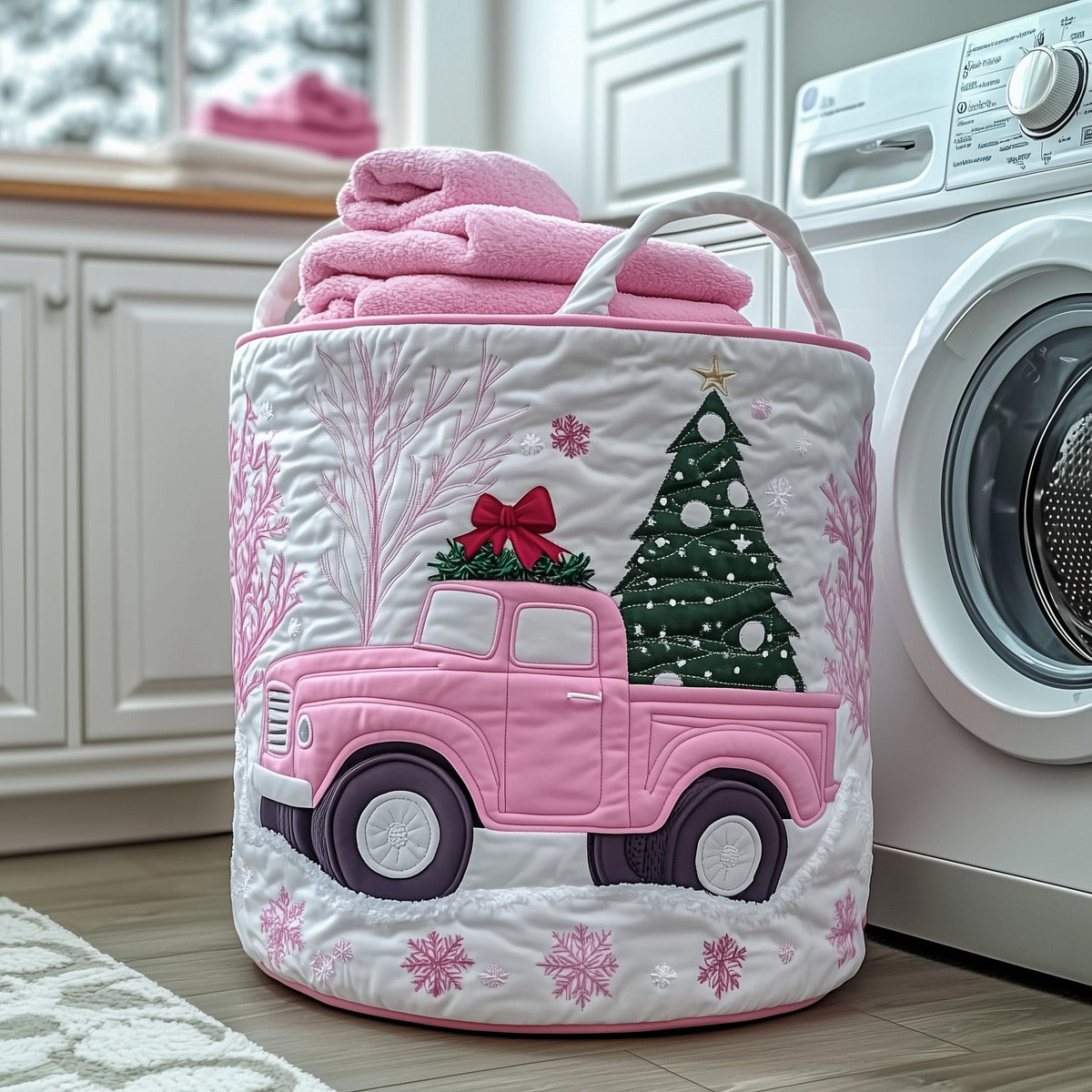 Christmas Serenity Quilted Laundry Basket GFTOTG470