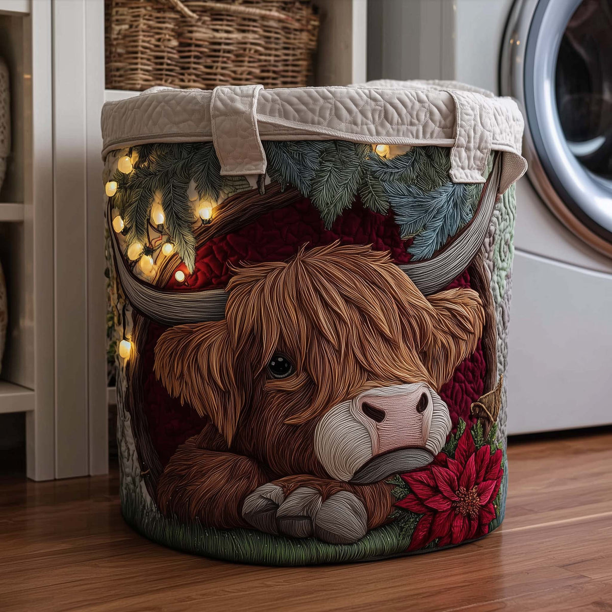 Holiday Farmstead Quilted Laundry Basket GFTOTL5238