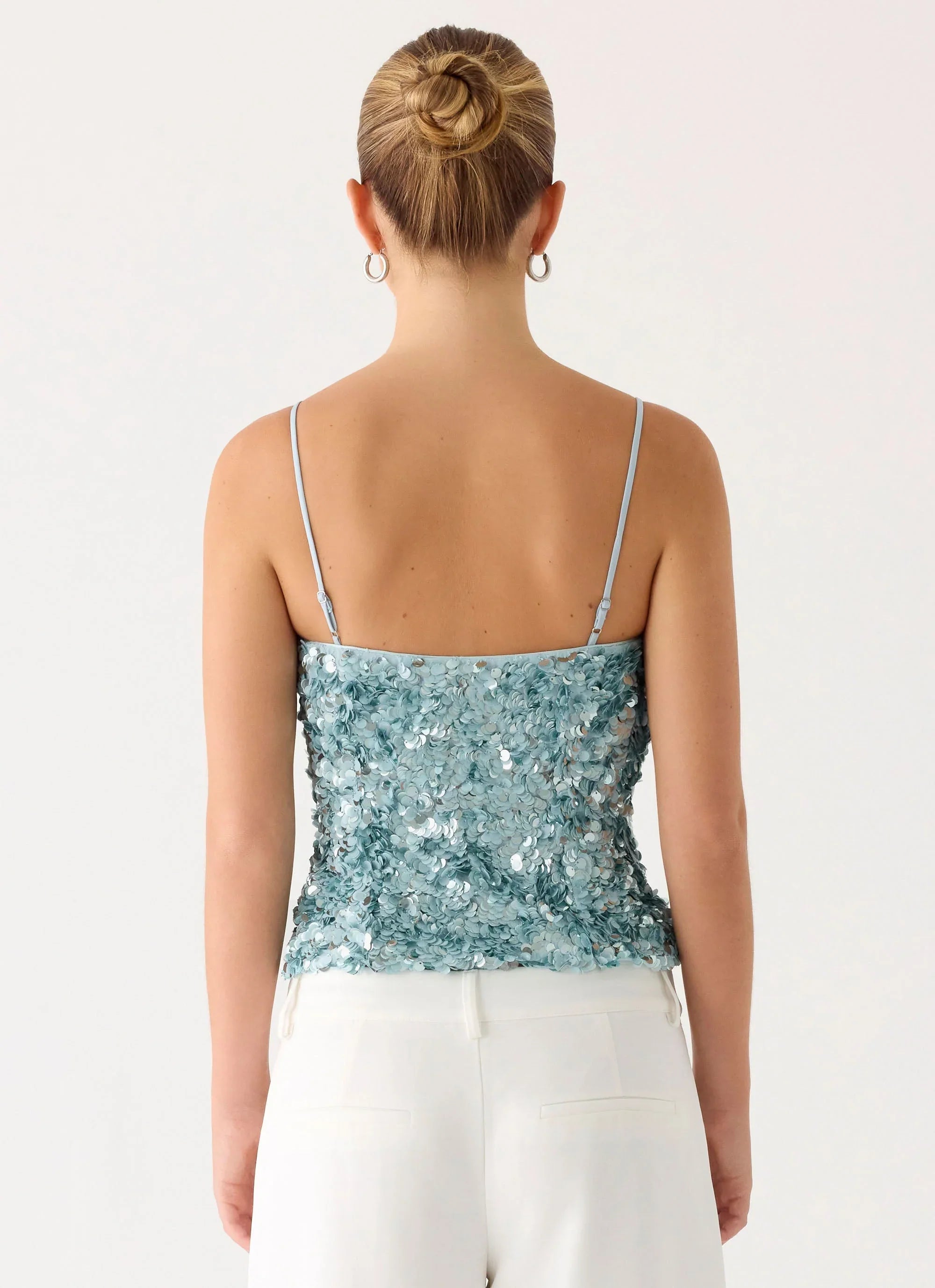 Alayna Sequin Top - Aqua