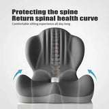 Ergonomic Memory Foam Seat Cushion with Lumbar & Back Support, Relieves Back Pain, Reduces Pressure