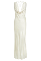 Angelique Satin Cowl Back Maxi Dress - Ivory