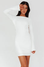Lakshmi Long Sleeve Open Back Mini Dress White