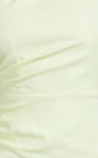 Karlie Midi Dress - One Shoulder Fitted Dress in Lemon