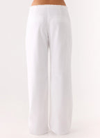Josephina Linen Pant - White