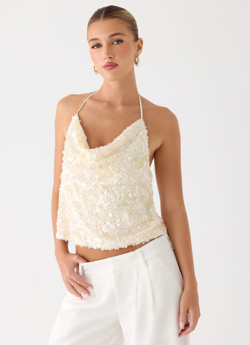 Amelita Sequin Top - Ivory