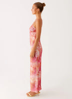 Kasey Midi Dress - Flamingo Fling