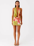 Varindra Cowl Mini Dress - Jungle Floral