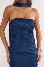 Veradis Strapless Scarf Maxi Dress Navy