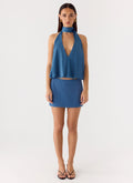 Do It Again Mini Skirt - Washed Navy