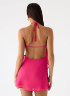 Nona Chiffon Mini Dress - Fuchsia