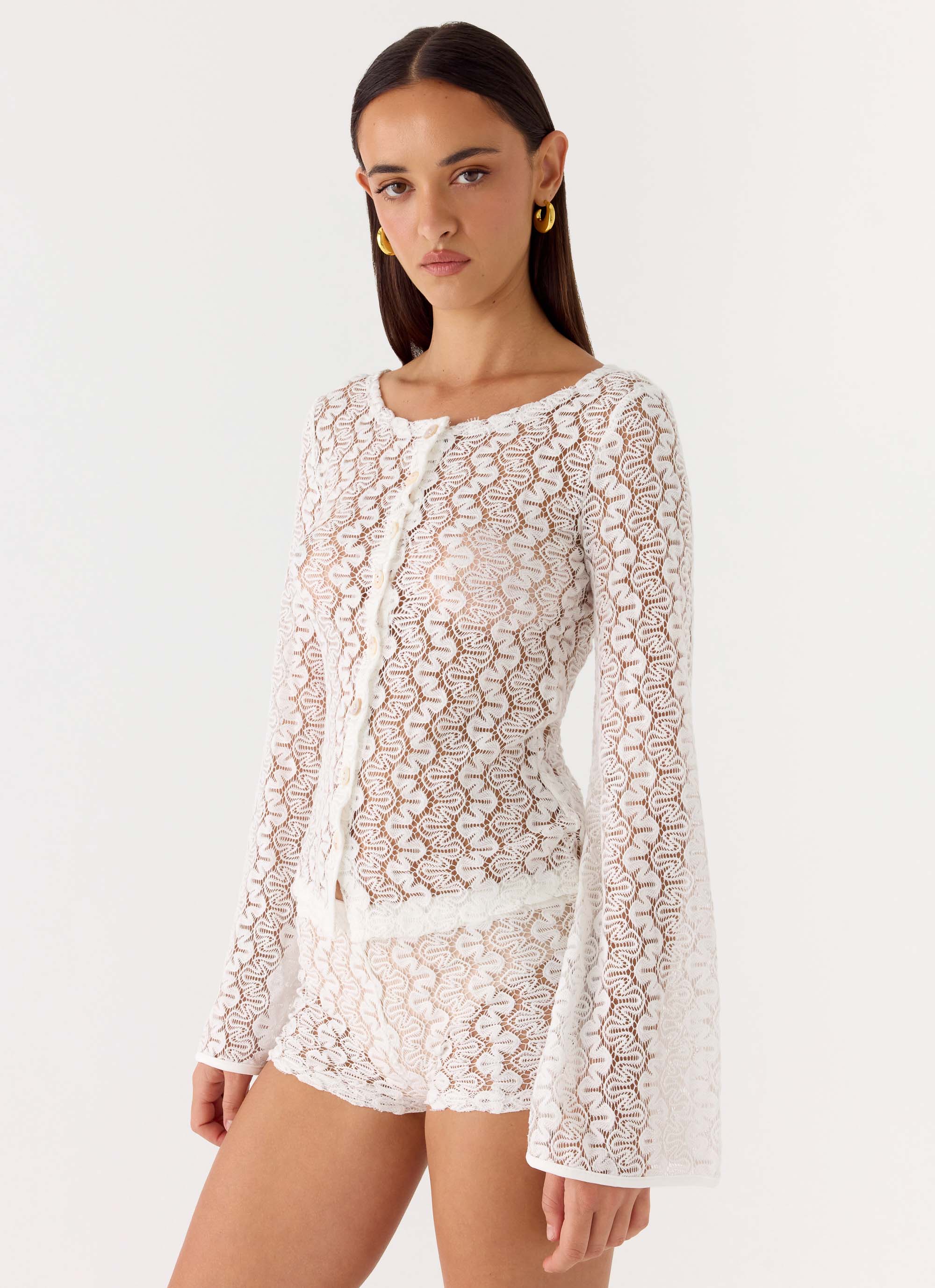 Selina Long Sleeve Top - Ivory