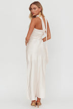 Damsel Reverse Halter Maxi Dress Flower Green