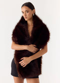Saskia Faux Fur Scarf - Chocolate