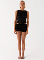 Messina Ruched Tank Top - Black