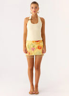 Bliss Beaded Mini Skirt - Floral Beaded