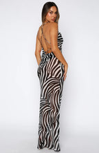 Just For Me Maxi Dress Zebra