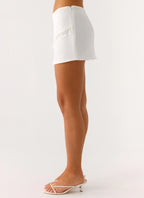 Perfect Celebrity Beaded Mini Skirt - White