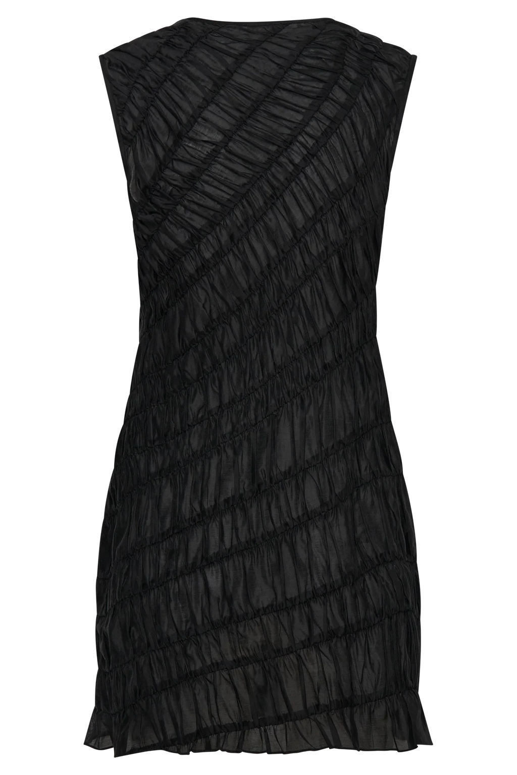 Adella Gathered Mini Dress - Black