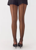 Winter Nights Stripe Stockings - Black