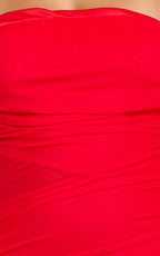 Victoria Maxi Dress - Off Folder Fit and Flare Dress in Red