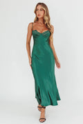 Inhibitions Lace Bust Midi Dress Forest Green