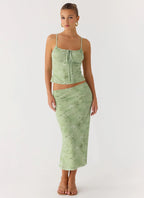 Bending My Rules Top - Blurred Lime