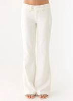 Weiss Low Rise Suiting Pants - White