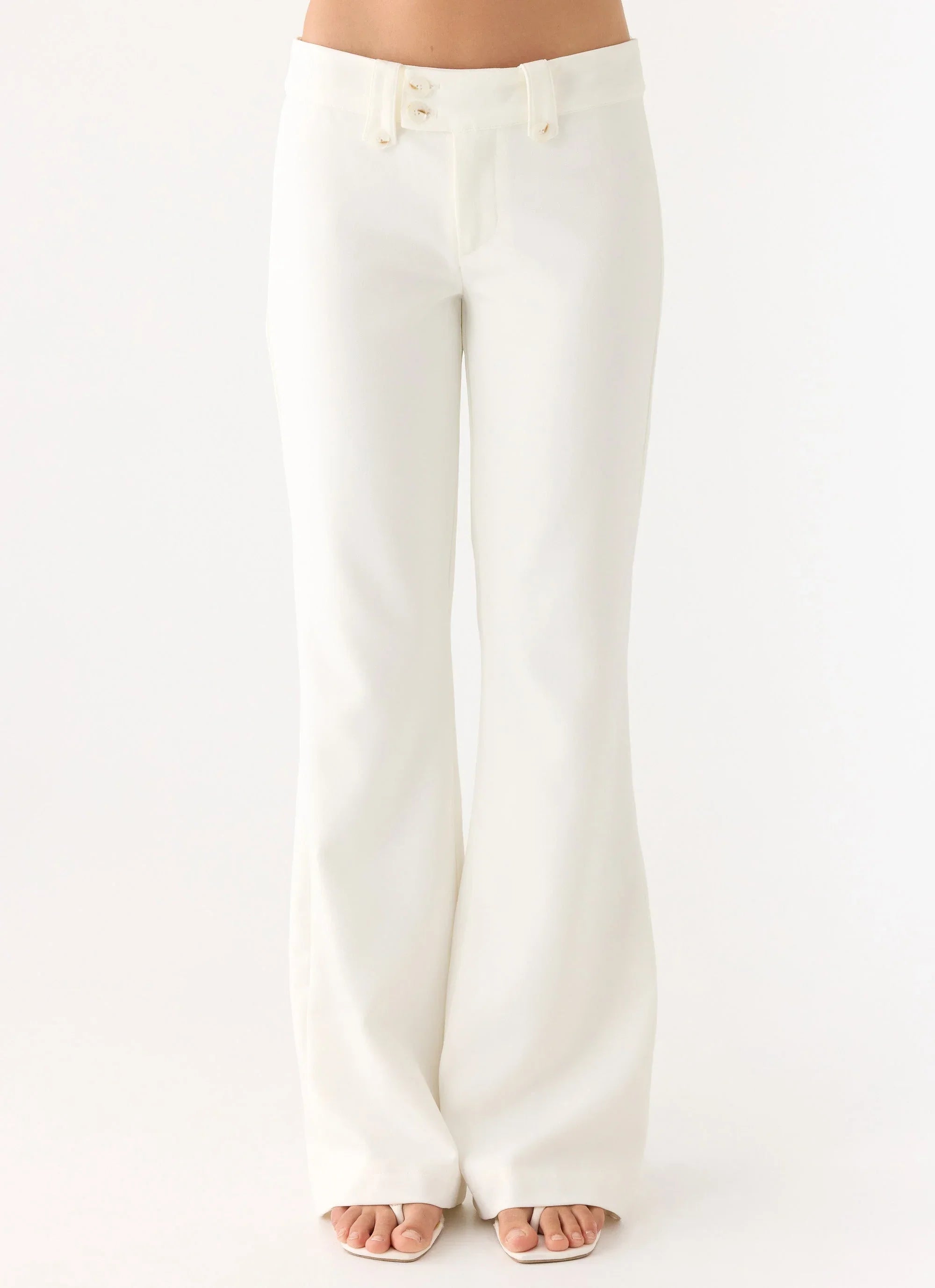 Weiss Low Rise Suiting Pants - White