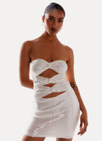 Clyra Sequin Mini Dress - Ivory