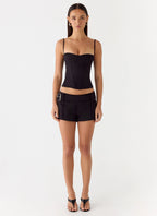 Tayana Corset Top - Black