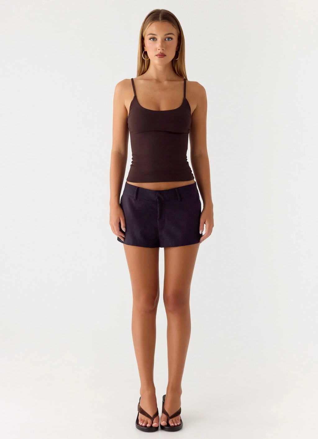 Delong Low Rise Linen Shorts - Black